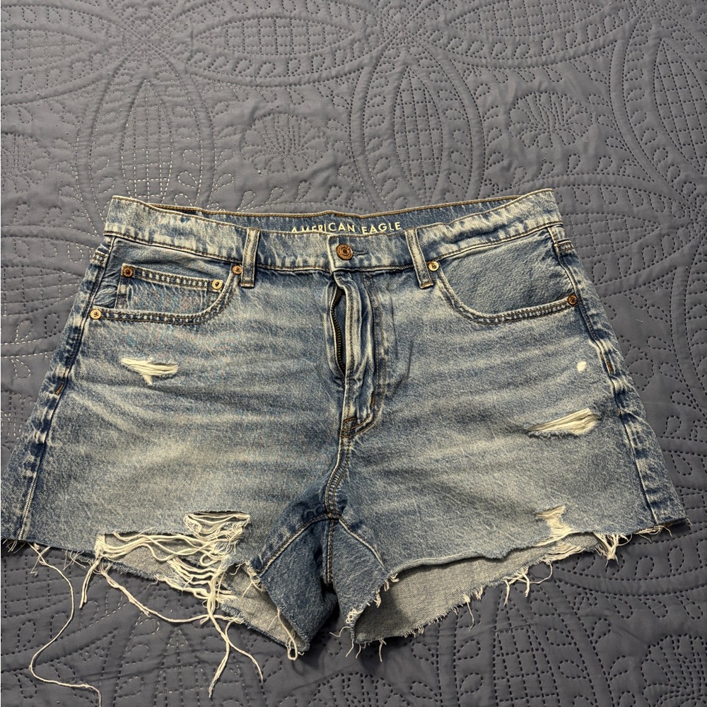 American Eagle Outfitters Ripped Blue Jean Shorts